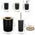 Springos black bathroom set with bamboo accents size chart