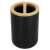Springos black toothbrush holder with bamboo lid