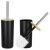 Springos Black Bathroom Set with Toilet Brush and Holder