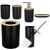 Springos 6-Piece Black and Bamboo Bathroom Accessory Set