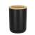 Springos black toothbrush holder with bamboo lid
