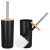Springos black toilet brush with bamboo handle