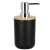 Springos black liquid soap dispenser with bamboo lid