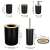 Springos black bathroom set with bamboo accents size chart