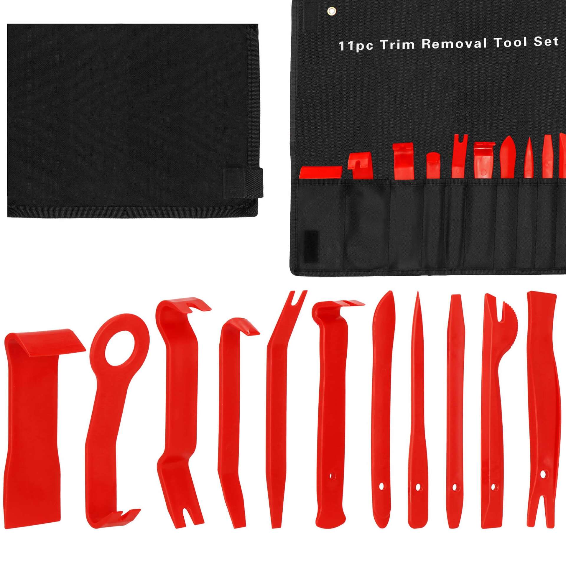 Springos kárpit eltávolító Szerszámkészlet - Fekete, Piros