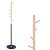 Springos coat stand with 6 hooks, black metal base, wood look, 180cm