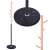 Springos coat stand with 6 hooks, black metal base, wood look, 180cm, marble base