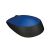 Abgewinkelte Ansicht der Logitech M171 blauen kabellosen Maus
