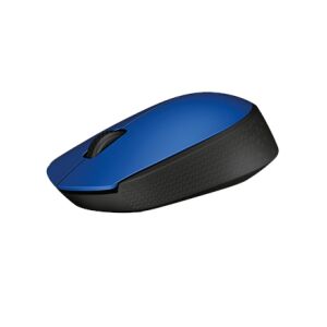 Abgewinkelte Ansicht der Logitech M171 blauen kabellosen Maus - Logitech Mäuse