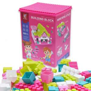 330 darabos építőkocka készlet - rózsaszín / 3+ 53645014 Műanyag építőjátékok