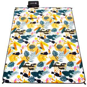 Springos picnic blanket with tropical pattern, 150 x 200 cm - Picnic blanket