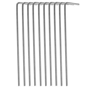 Springos sátorcsapok, 10 darabos készlet, ezüst színű fém sátorcövekek - Rögzítő