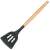 Springos black silicone slotted spatula with wooden handle