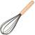 Springos black silicone whisk with wooden handle