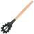 Springos black silicone pasta server with wooden handle