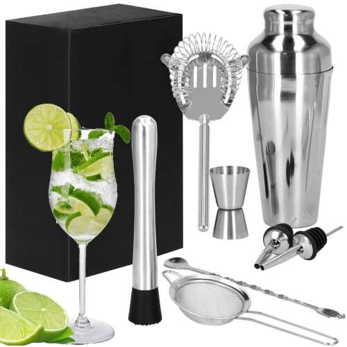 Springos 8-teiliges Cocktail-Shaker-Set aus Edelstahl mit Mojito und Limette