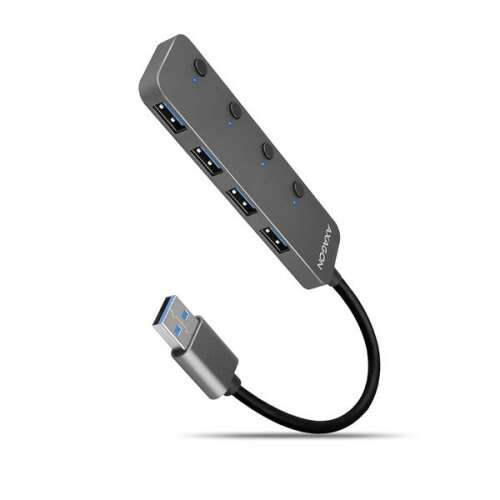 4-portowy hub USB 3.2 Axagon HUE-MSA na białym tle