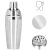 Springos stainless steel cocktail shaker with food safety symbols