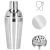 Springos stainless steel cocktail shaker with food safety icons