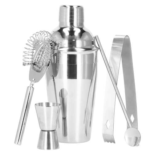 Springos 5-piece stainless steel cocktail shaker set with 550ml shaker