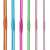 Springos crochet hook set, close-up of 5 hooks, assorted sizes, colorful