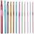 Springos crochet hook set, close-up of 12 hooks, assorted sizes, colorful