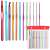 Springos crochet hook set of 12, assorted sizes, colorful, in a clear case, with a red pouch
