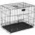 Sklopivi kavez za kućne ljubimce Springos 60x50x42cm, crni metalni žičani kavez s pladnjem