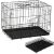 Springos black pet cage with tray, side view