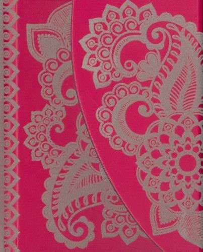 Boncahier Notesz - Velvet Mini rózsaszín notesz ezüst virágmintával