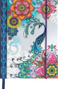 Boncahier Notesz - Virág jegyzetfüzet, páva és virág mintával - Irodai papíráru