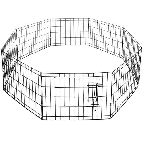 Springos 160 cm black metal dog playpen