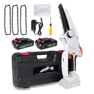 KrafTech 48V Mini-Kettensägenset mit Akkus, Ladegerät und Ersatzketten - KrafTech