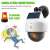 Solar powered security light with motion sensor and fake camera, flashing red light, white