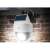 Solar powered security light with motion sensor and fake camera, white, mounted on brick wall