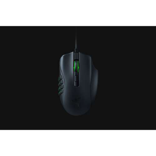 Mouse ergonomică pentru jocuri MMO Razer Naga X, negru, vedere din față