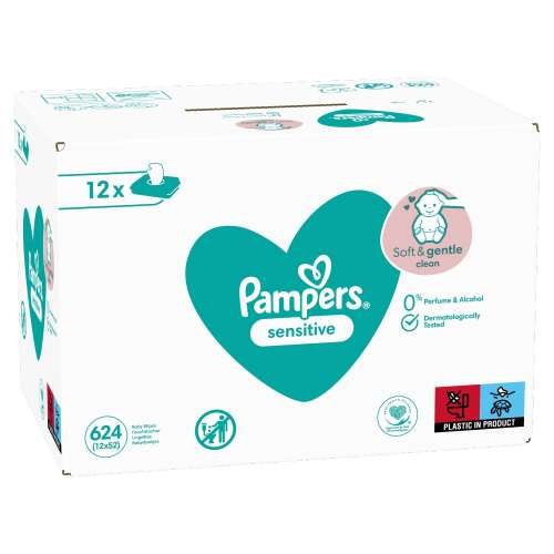 Pampers Sensitive Wipes 12x52buc