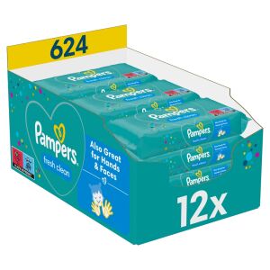 Pampers Fresh Clean Мокри кърпички 12x52бр 122780191
