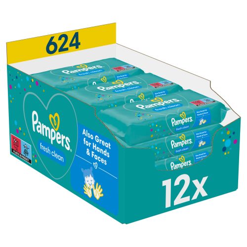 Pampers Fresh Clean Törlőkendő 12x52db