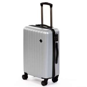 Valiză Dollcini Világjáró 19 inch, din material rigid, argintiu, cu 4 roți - Valize