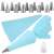 Springos cake decorating tips set with 14 stainless steel tips, 1 silicone piping bag, and 1 adapter