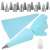 Springos cake decorating tips set with 14 stainless steel tips, 1 silicone piping bag, and 1 adapter