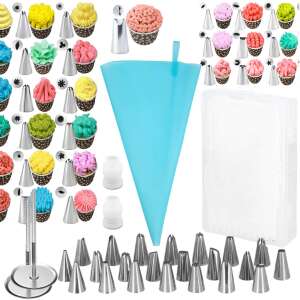 Springos 38 piece cake decorating set with piping bag, tips, and storage case - Pastry decorating tool
