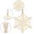 Springos Holzschneeflocke Weihnachtsbaumschmuck mit Juteschnur