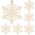 Set mit 6 Springos Holzschneeflocken Weihnachtsbaumschmuck