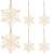 Set mit 6 Springos Holzschneeflocken Weihnachtsbaumschmuck