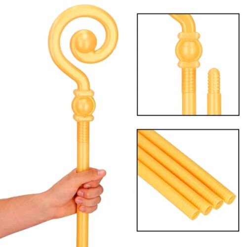 Springos Santa Claus golden scepter in hand, Christmas costume accessory collage