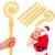 Springos Santa Claus walking stick, gold, 145 cm, plastic, costume accessory, Christmas party, holiday decoration