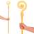Springos Santa Claus walking stick, gold, 145 cm, plastic, costume accessory, Christmas party, holiday decoration, assembled