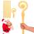 Springos Santa Claus walking stick, gold, 145 cm, plastic, costume accessory, Christmas party, holiday decoration